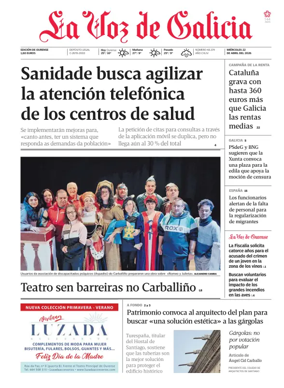 Cover of La Voz de Galicia (Ourense)