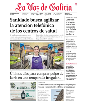 Cover of La Voz de Galicia (Pontevedra)