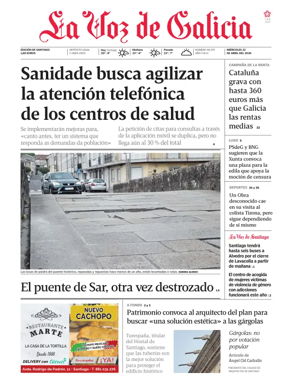 Cover of La Voz de Galicia (Santiago)