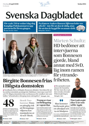 Cover of Svenska Dagbladet