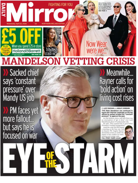 Cover of Daily Mirror (Northern Ireland)