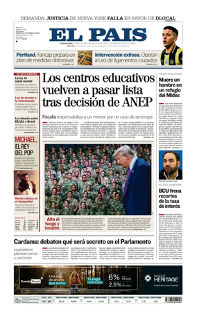 Cover of El Pais (Uruguay)
