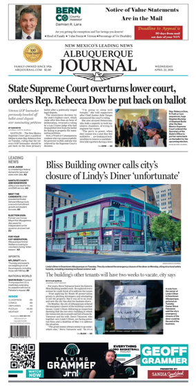 Cover of Albuquerque Journal