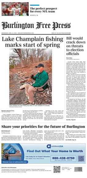 Cover of Burlington Free Press