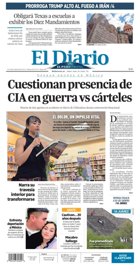 Cover of El Diario de El Paso