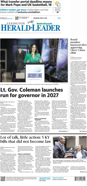 Cover of Lexington Herald-Leader