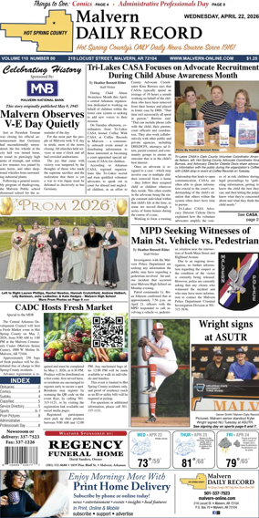 Cover of Malvern Daily Record
