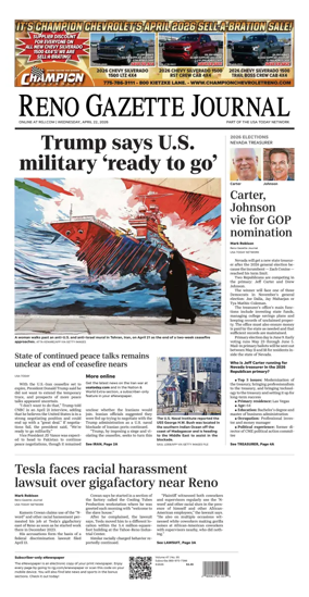 Cover of Reno Gazette Journal