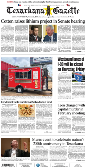 Cover of Texarkana Gazette