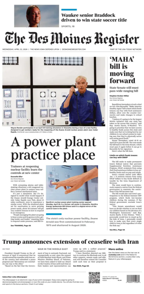Cover of The Des Moines Register