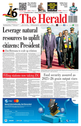 Cover of The Herald (Zimbabwe)