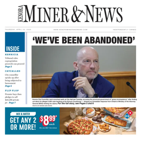 Cover of Kenora Daily Miner and News