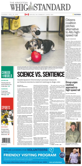 Cover of Kingston Whig-Standard