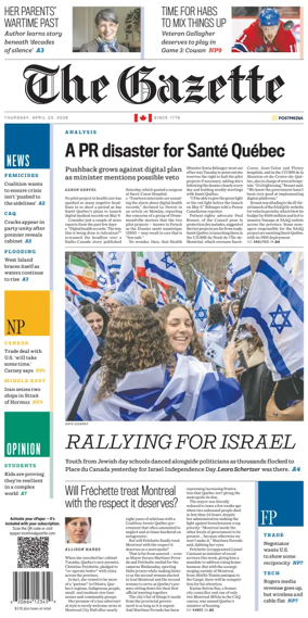 Cover of Montreal Gazette