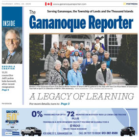 Cover of The Gananoque Reporter