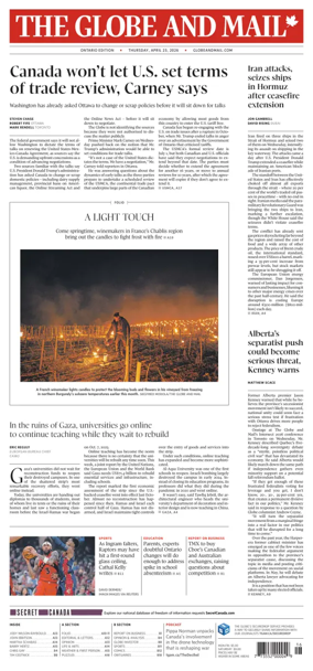 Cover of The Globe and Mail (Ontario Edition)