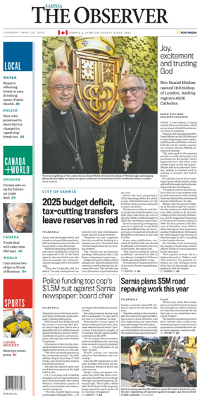 Cover of The Observer (Sarnia)