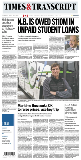 Cover of Times & Transcript