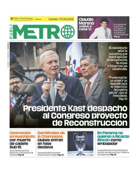 Cover of Publimetro Chile