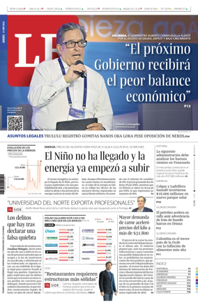 Cover of La Republica (Colombia)
