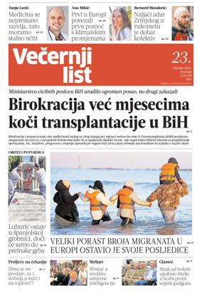 Cover of Vecernji list BiH