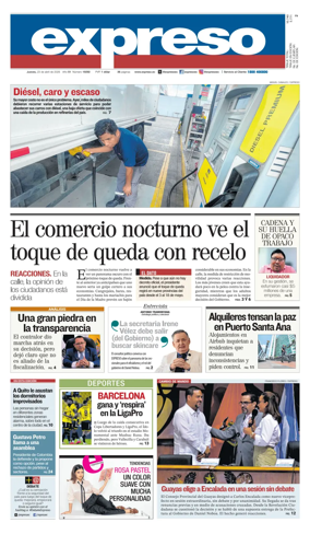 Cover of Diario Expreso