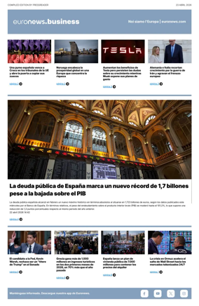Cover of Euronews Business (Spanish) Compiled Edition