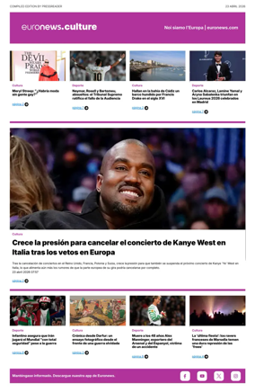 Cover of Euronews Culture and Sport (Spanish) Compiled Edition