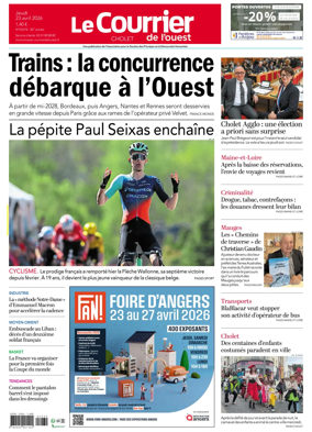 Cover of Le Courrier de l’Ouest (Cholet)