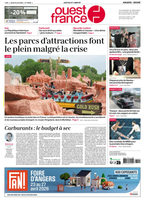 Cover of Ouest France (Angers / Segre)