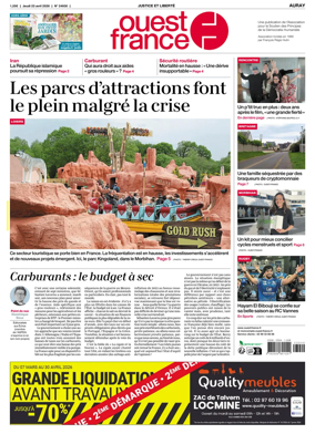 Cover of Ouest France (Auray)