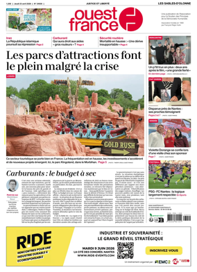 Cover of Ouest France (Les Sables-d'Olonne)