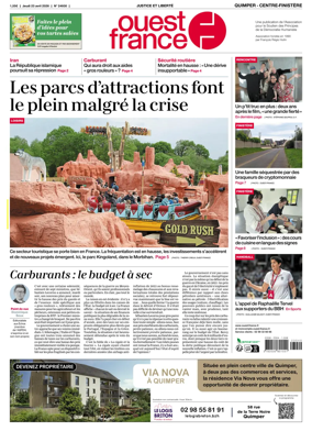 Cover of Ouest-France (Quimper Centre-Finistere)
