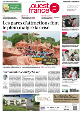 Cover of Ouest-France (Quimperle Concarneau)