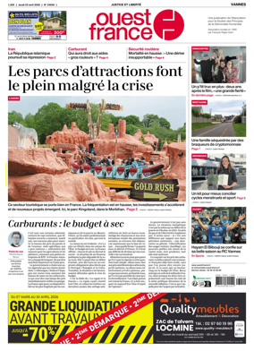 Cover of Ouest France (Vannes)