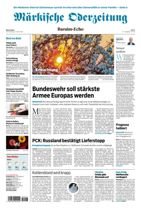 Cover of Markische Oderzeitung Eberswalde