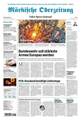 Cover of Markische Oderzeitung Eisenhuttenstadt