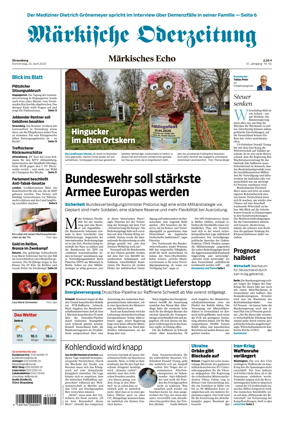 Cover of Markische Oderzeitung Strausberg