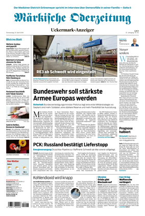 Cover of Markische Oderzeitung Uckermarkanzeiger