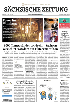 Cover of Sachsische Zeitung (Bautzen Kamenz & Bischofswerda)