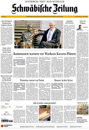 Cover of Schwabische Zeitung (Leutkirch / Isny / Bad Wurzach)
