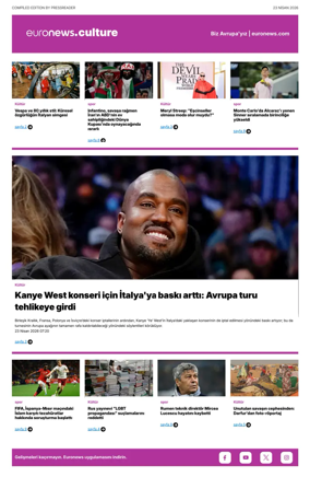 Cover of Euronews Culture and Sport (Turkish) Compiled Edition