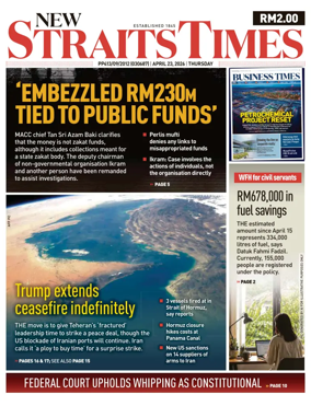 Cover of New Straits Times