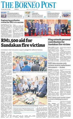 Cover of The Borneo Post (Sabah)