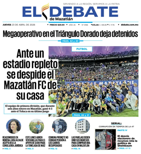 Cover of El Debate de Mazatlan