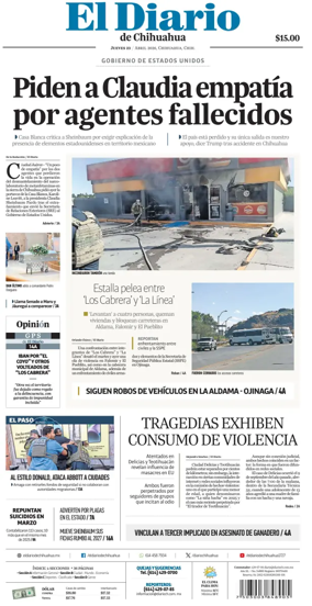 Cover of El Diario de Chihuahua