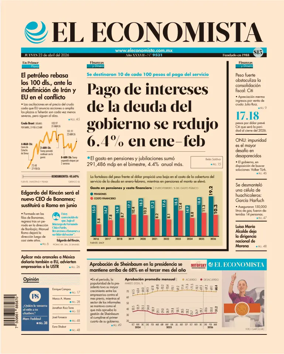 Cover of El Economista (Mexico)