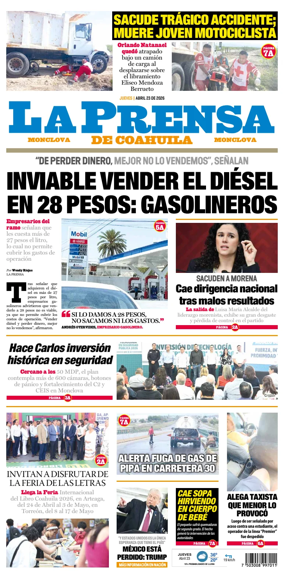 Cover of La Prensa de Coahuila
