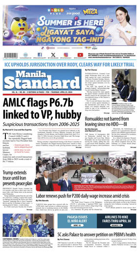 Cover of Manila Standard