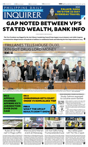 Cover of Philippine Daily Inquirer